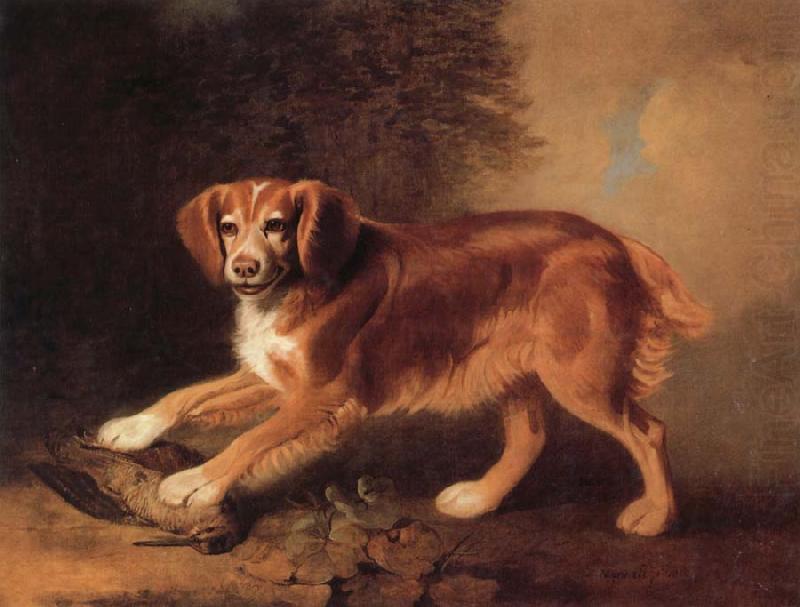 Benjamin Marshall A Celebrated spaniel,the property of colonel joliffe,in a landscape with a woodcock china oil painting image